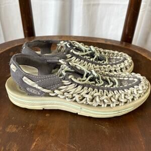 Keen UNEEK Paracord Upper + Bungee Adjustment Water Shoe Sandal, Women 6.5, Gray